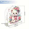 DIY Rose Bear Acrylic Diamond Painting Napkin Holder Desktop Ornaments