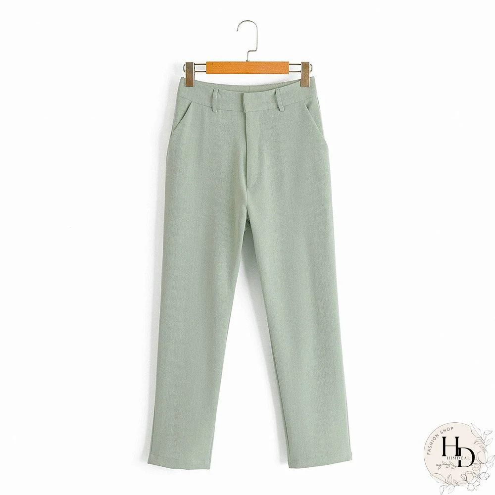 Spring Autumn Women Vintage Khaki 2 Pieces Set OL Office Blazer Jacket Coat+Pencil Pant Suits Casual Trouser Outfits Female