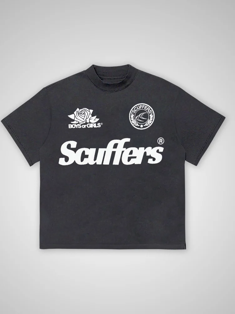 Scuffers Flower Retro Jersey Text T-shirt