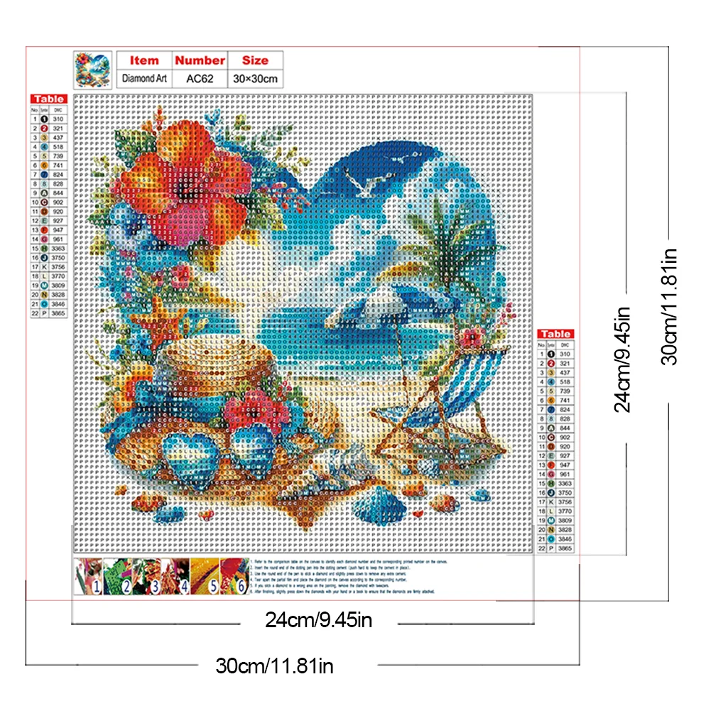 Diamond Painting - Full Round Drill - Summer Beach(Canvas|30*30cm)