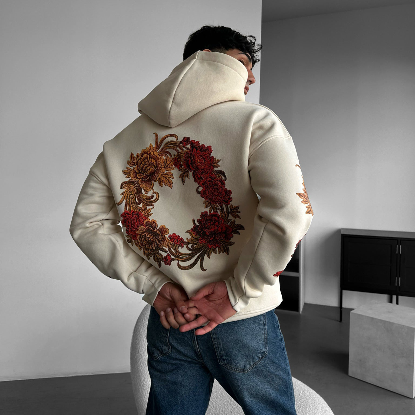 Oversized Chrysanthemum Hoodie