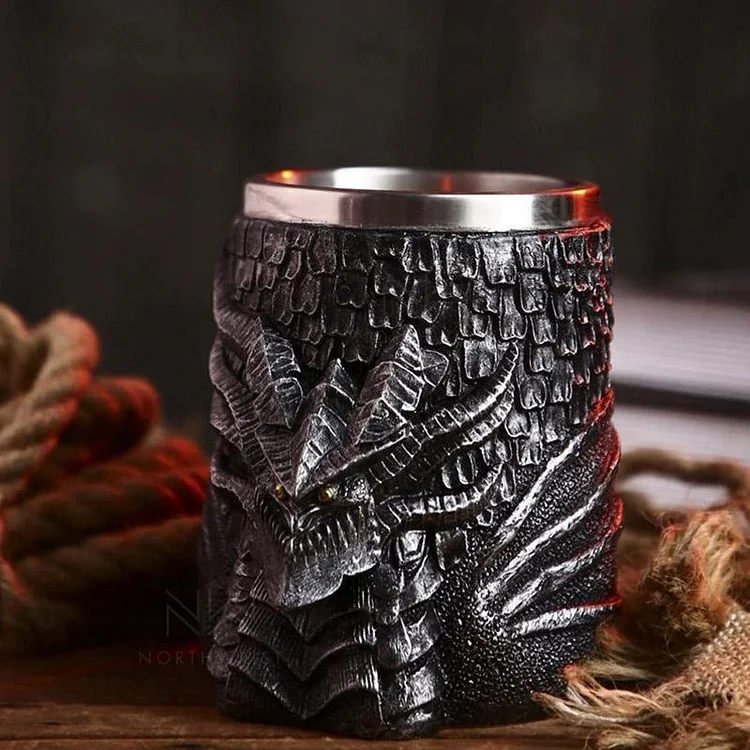 Coutureaura Black Dragon Steel Mug