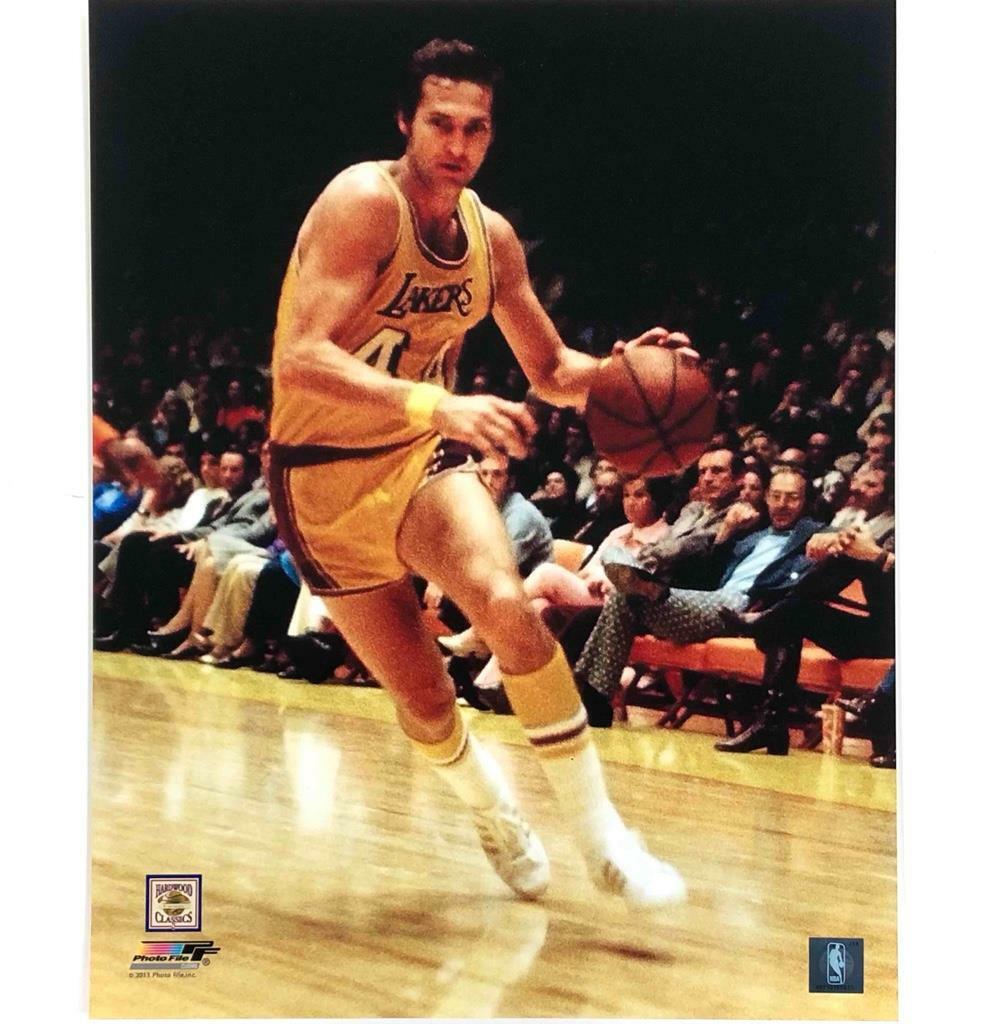 Jerry West LA Lakers NBA Hardwood Classics Photo Poster paintingFile The Logo