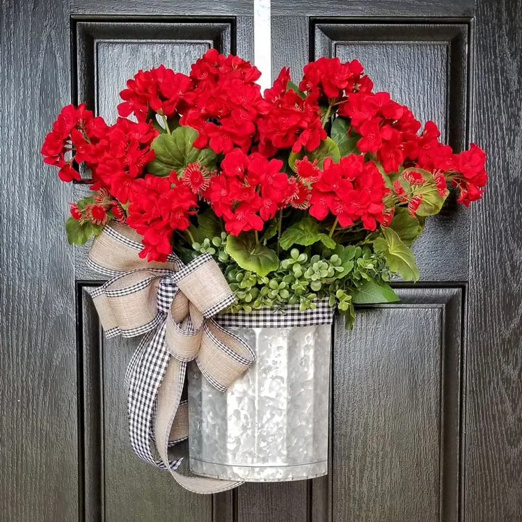 Geraniums Basket Wreaths