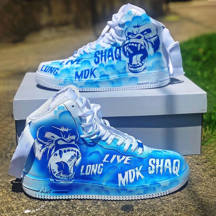 Custom Hand-Painted Sneakers- "young bull"