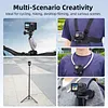 Magnetic Quick Release Mount for DJI Osmo 360/Action 5 Pro/Action 4/3 Aluminum Alloy Extension Base Bracket with 1/4in Threaded Hole for Tripods Selfie Sticks Vlogging