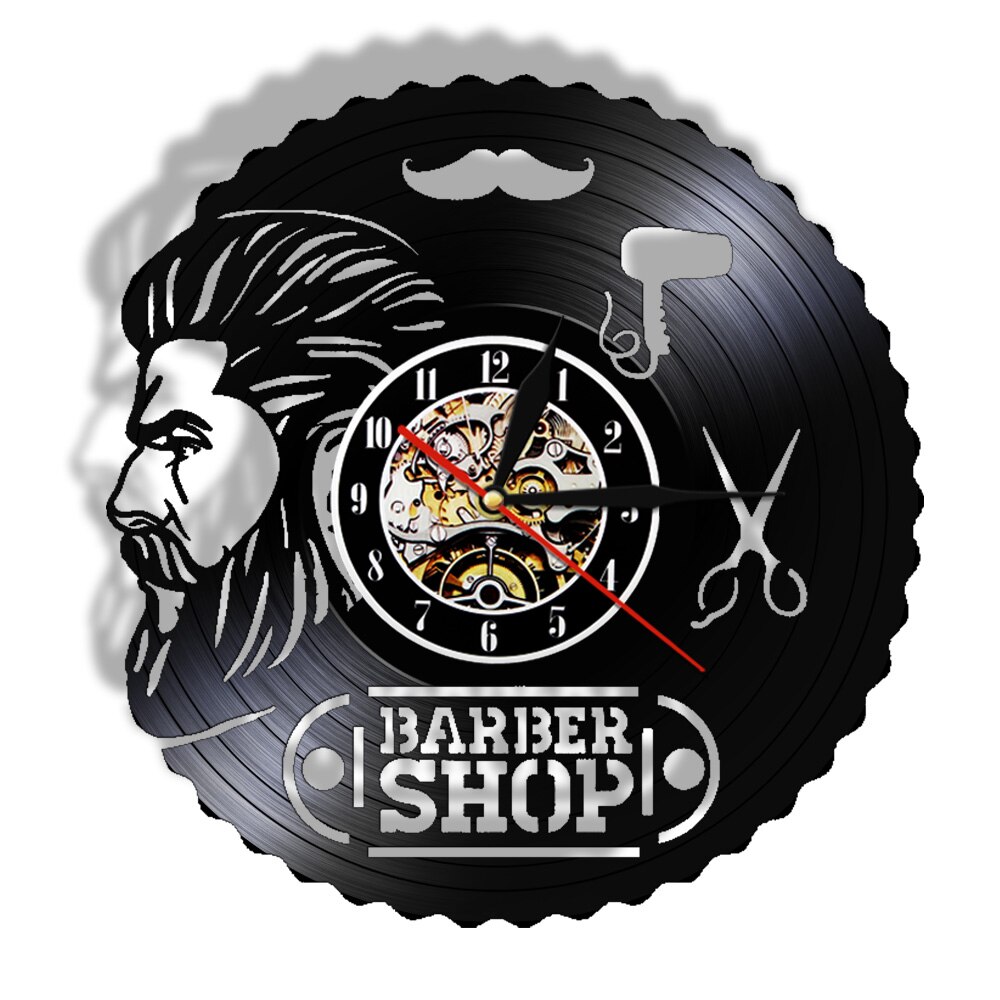 

Barber Shop - Vinyl Record Wall Clock - Without LED, 501 Original