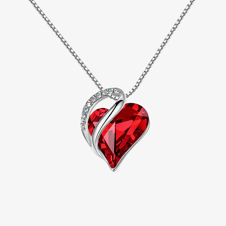 For Love - S925 You are My Soulmate My Best Friend My Everything Red Crystal Love Necklace