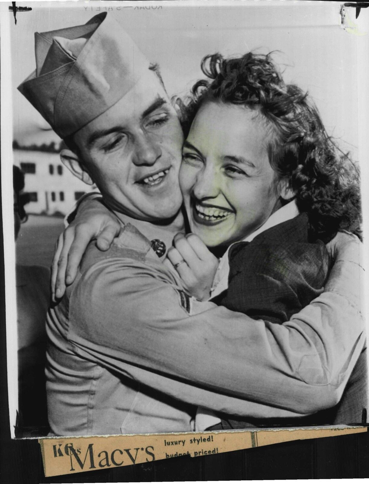 d Prisoner Clyde Hill Greets His Sister in Korea War Press Photo Poster painting