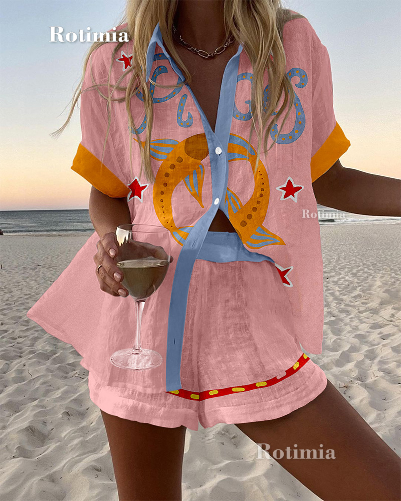 Pisces Print Two-Piece Set