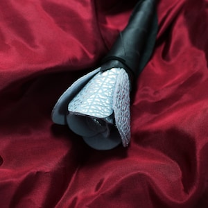 Pankin Rostea Limited edition BDSM spanking rose, black and silver leather eternal flower