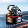 Solar Car Air Freshener Rotating Car Aromatherapy Diffuser Air Purifier (Black)