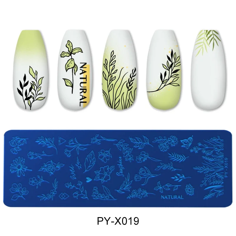 PICT YOU Nail Stamping Plates Flower Plant Pattern Nail Art Plate Stencil Stainless Steel Line Pictures Theme Image Plates Mold-Nail Inspo