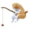 Fishing Cat Ornament Mini Cat Figurine Home Car Interior Decoration (7Pcs)