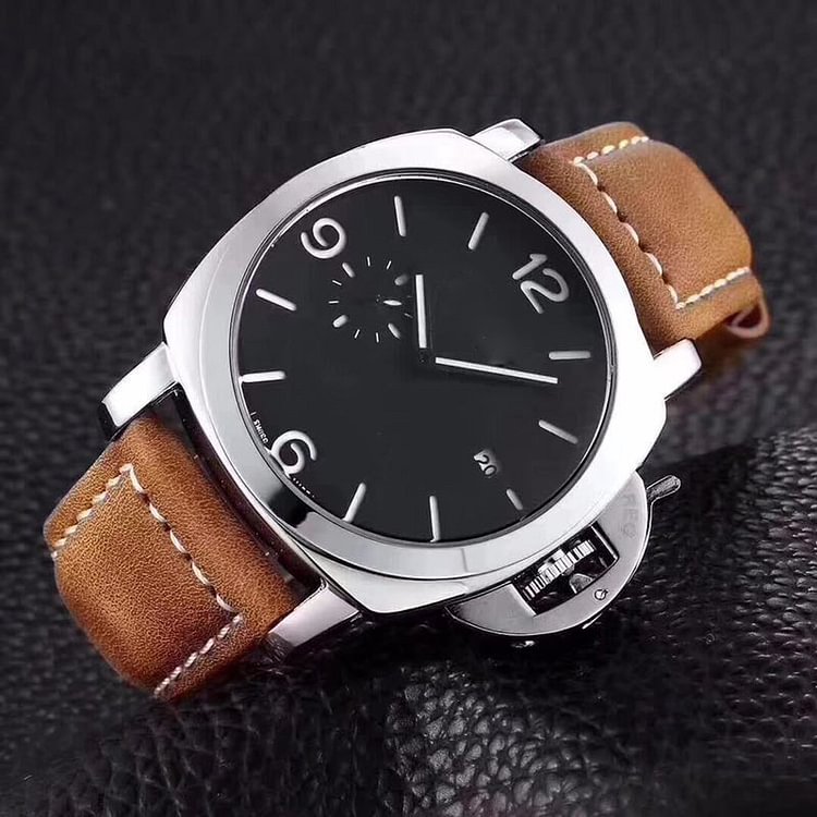 Quartz Black Dial Leather Strap Waterproof Business Men's Watches