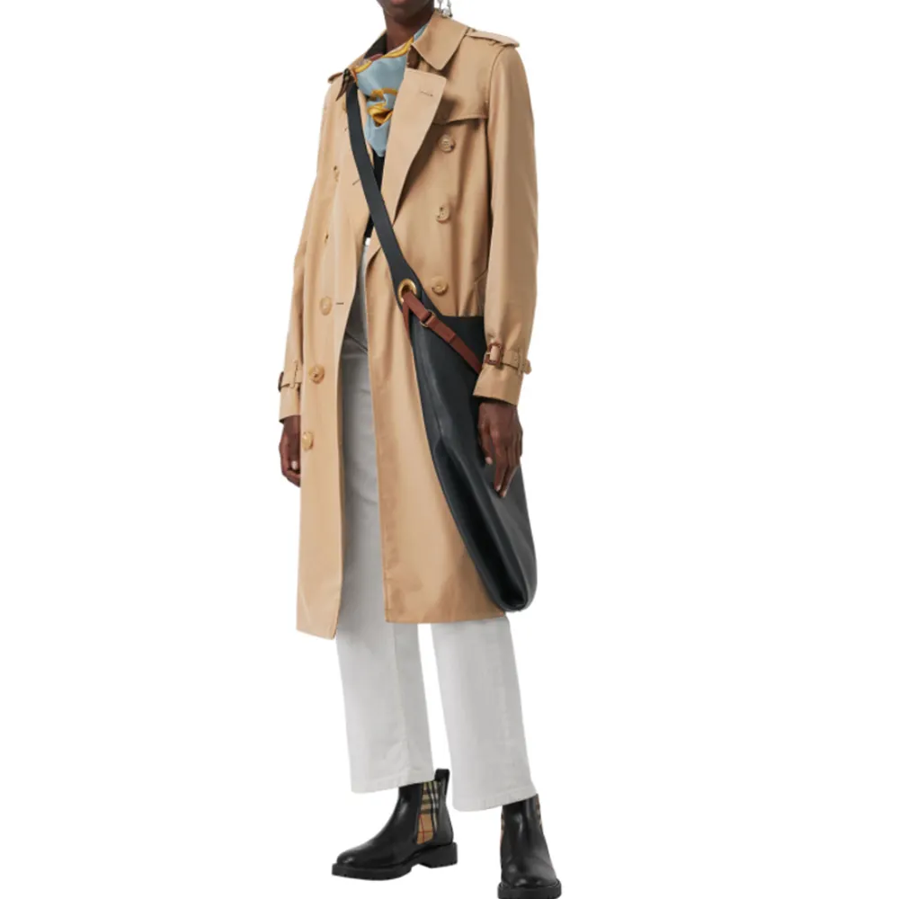 Mid-length Double-breasted Slim Trench Coat-vocosishoes