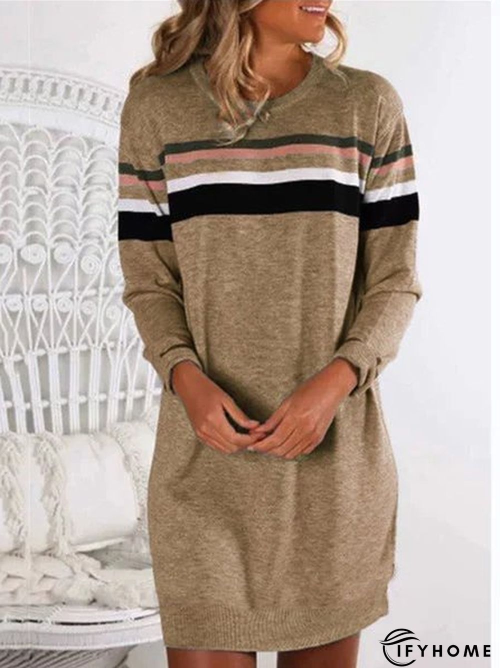 Gray Casual Crew Neck Top | IFYHOME