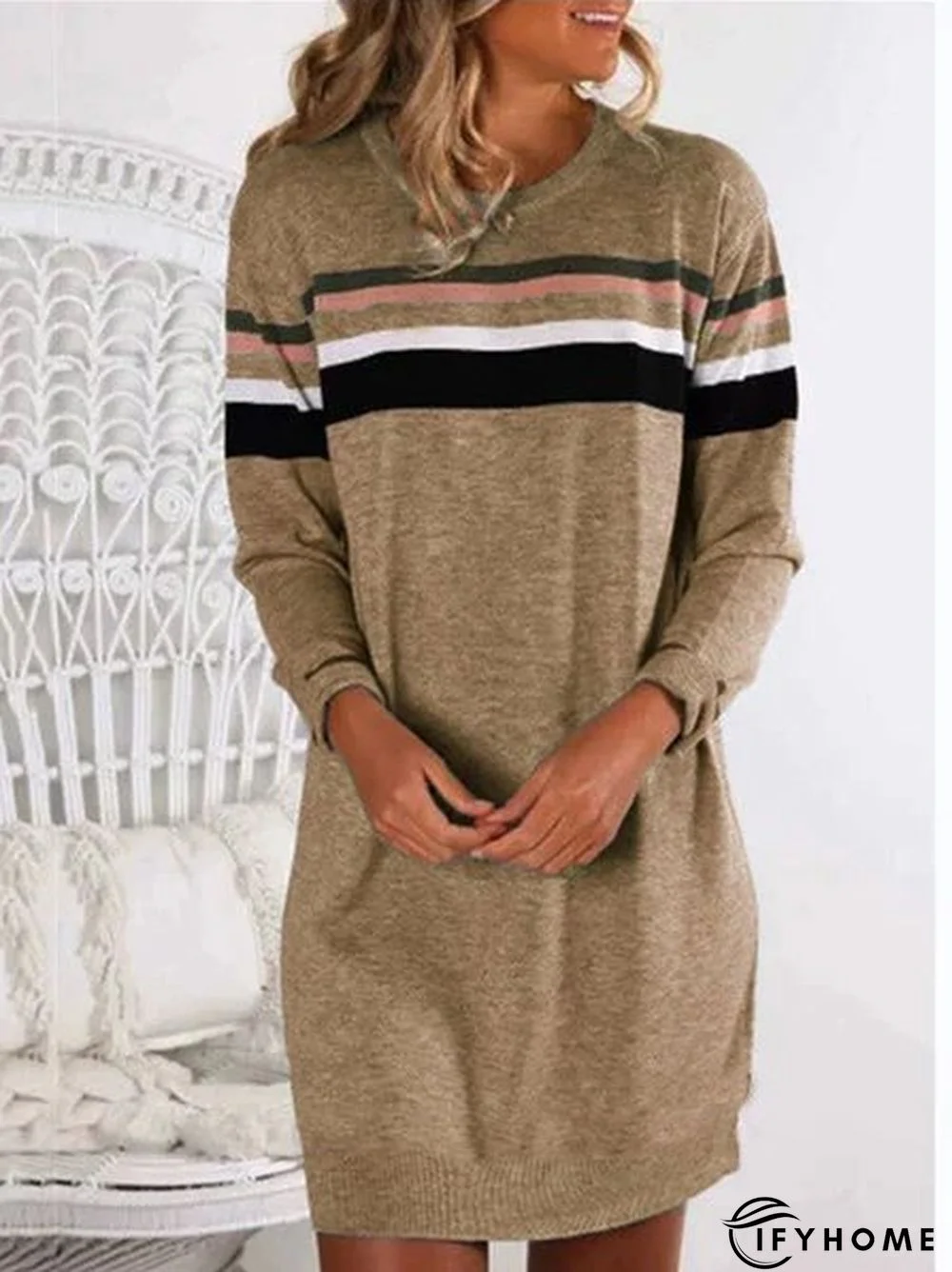 Gray Casual Crew Neck Top | IFYHOME