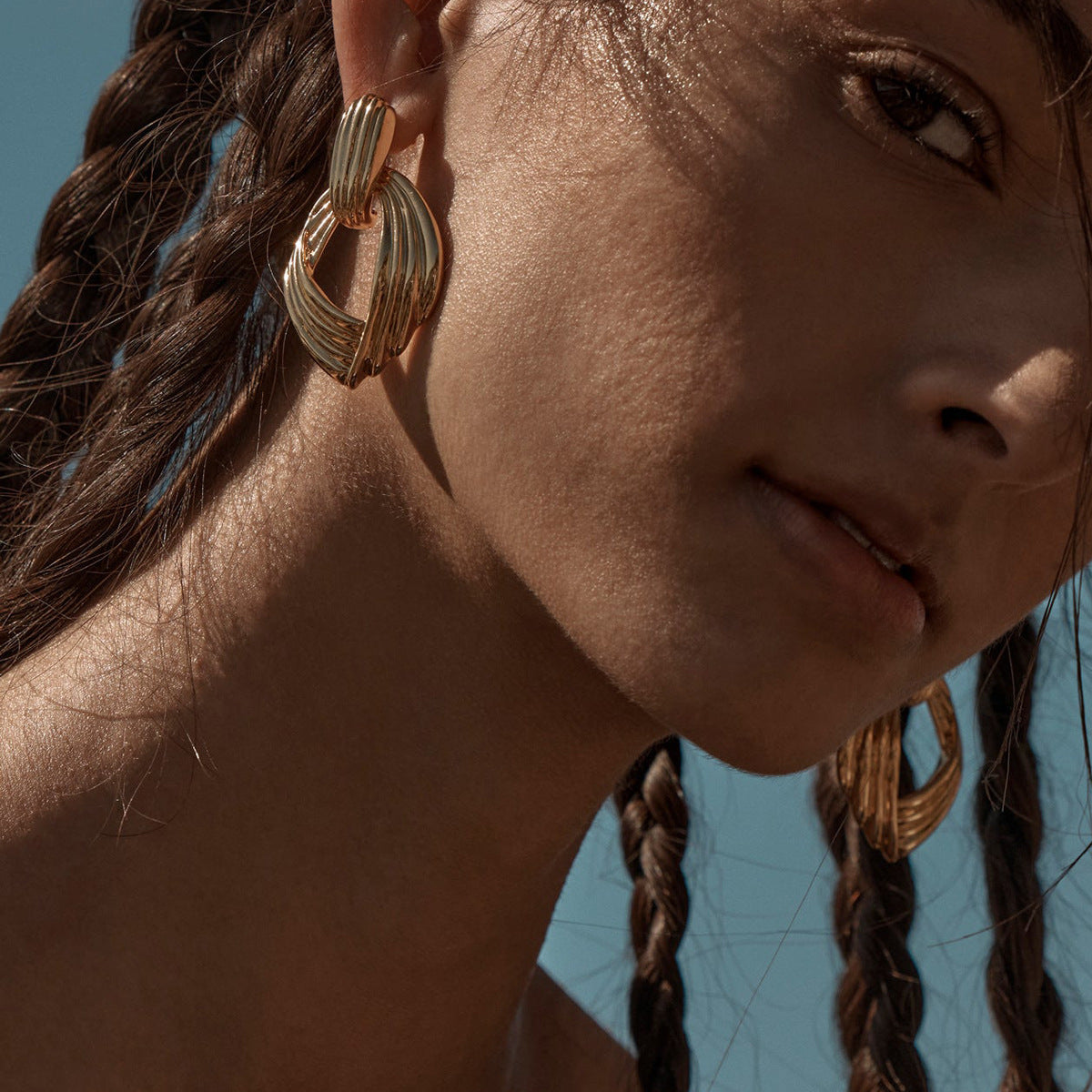 Jie Ding Earrings Niche Design Earrings Stainless Steel Ear Studs Titanium Steel Earrings