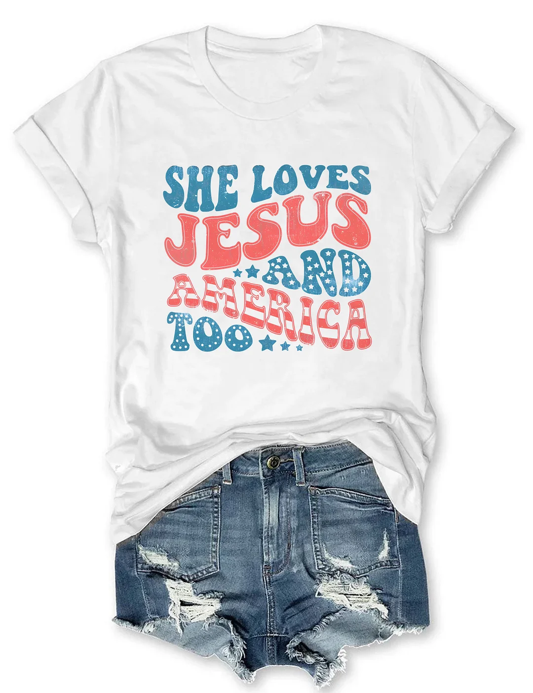 She Loves Jesus And America Too T-shirt