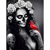 Diamond Painting -DIY Full Square Drill Skull Flower Woman
