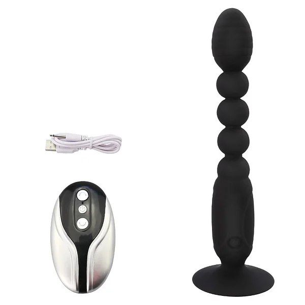 Remote Control Anal Plug Bead Butt Plug Prostate Massager Vibrator
