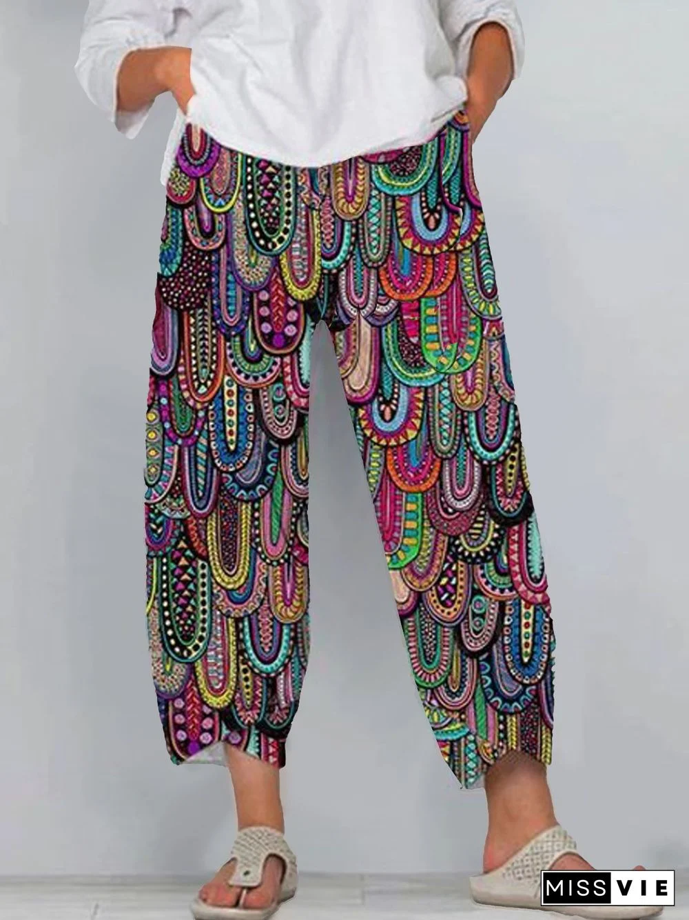 Abstract Casual Loosen Pants