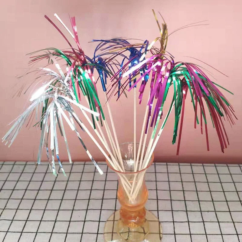 100Pcs Cocktail Fireworks Drinking Picks Sticks For Halloween Party Decoration Supplies Drink Holiday Stick Ornaments