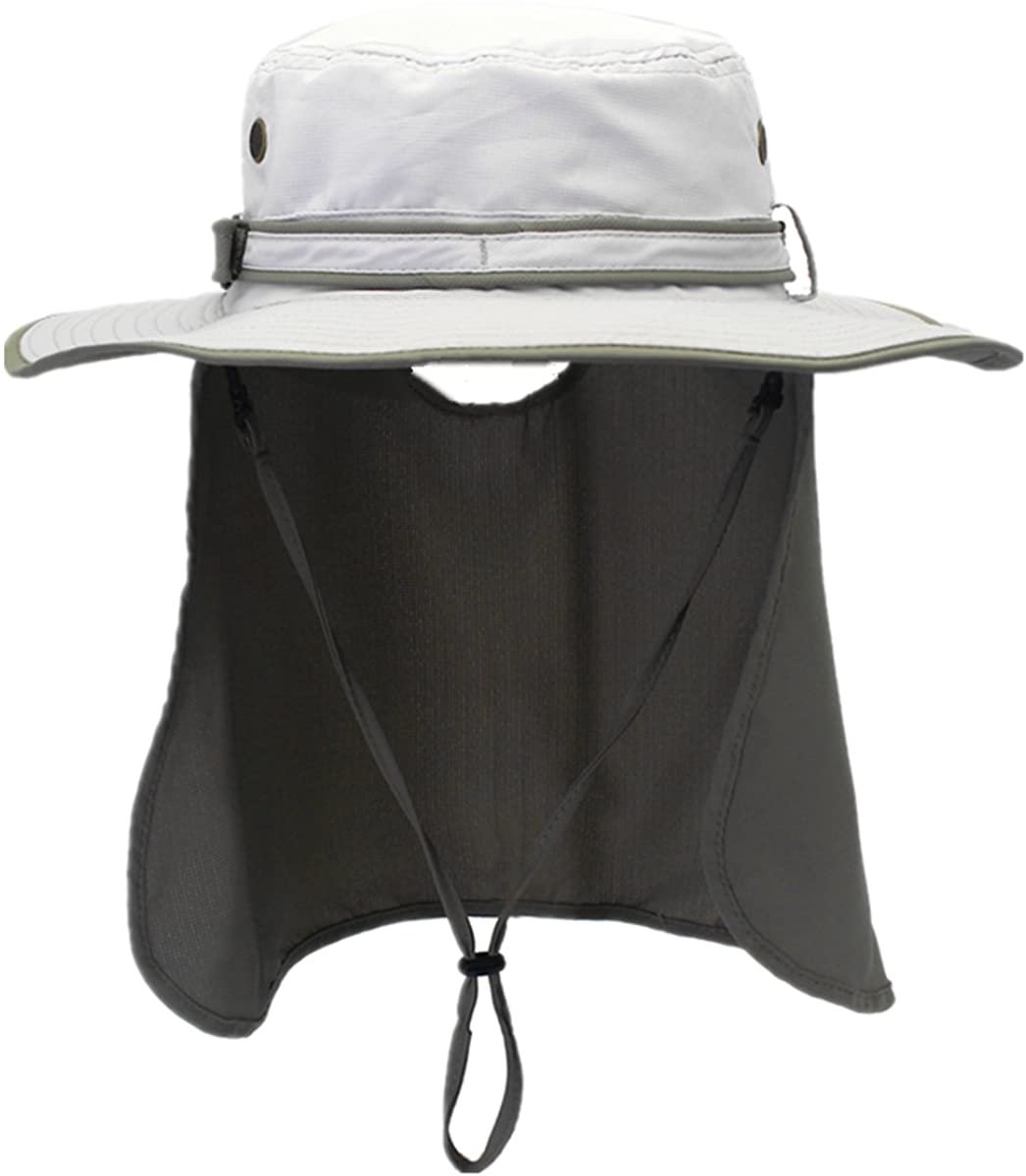 Mens Sun Hat with Neck Flap Quick Dry UV Protection Caps Fishing Hat