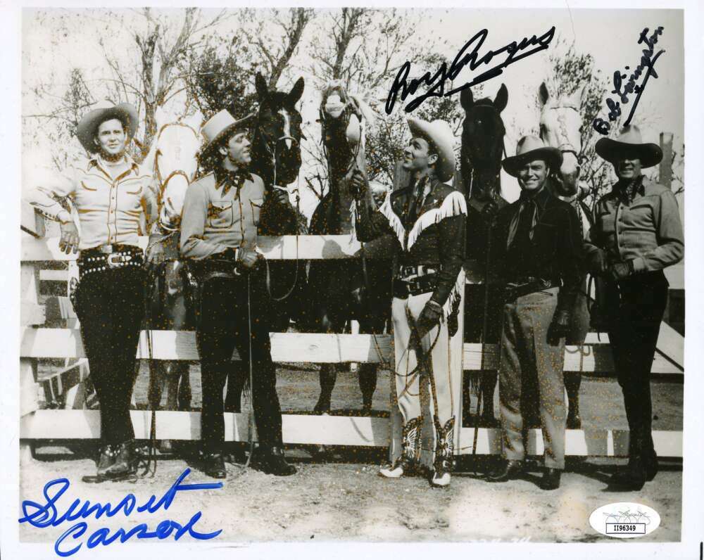 Roy Rogers Sunset Carson Bob Livingston JSA Coa Signed 8x10 Photo Poster painting Autograph