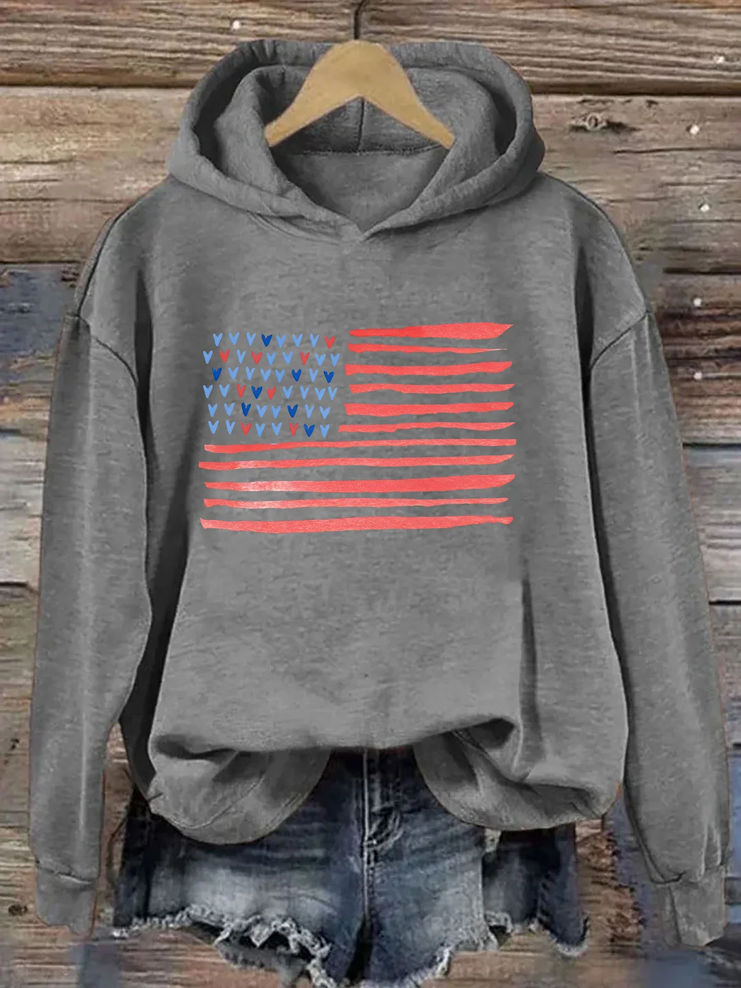 Love American Flag Hoodie