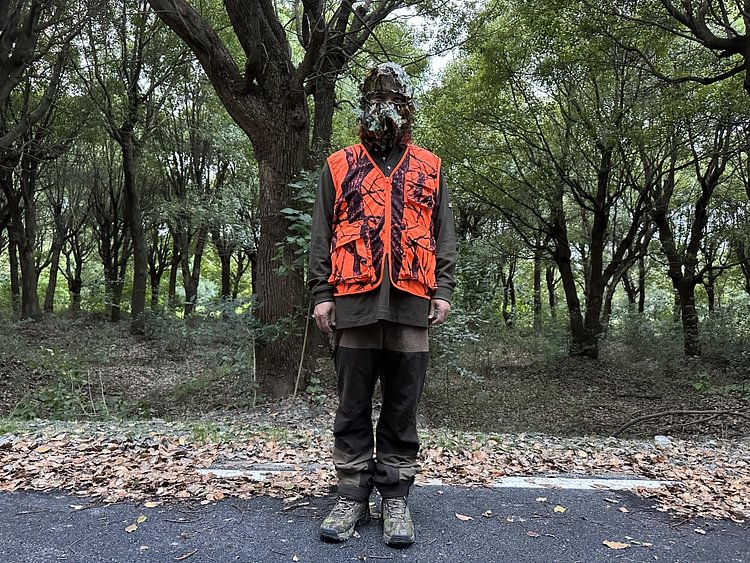 GUGULUZA Camouflage and Orange Reversible Hunting Vest, Vest Jacket for Camping & Hunting