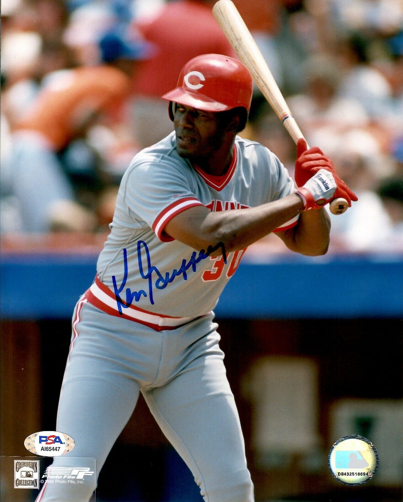 Ken Griffey Sr. autographed signed MLB Cincinnati Reds 8x10 Photo Poster painting PSA COA