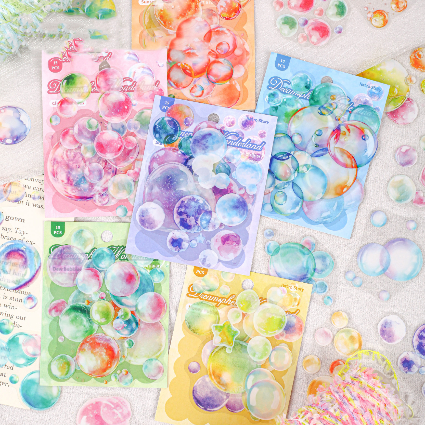 PET 스티커 - 드림버블 원더랜드 시리즈 컬러풀 버블