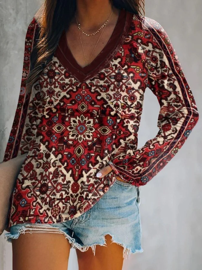 Casual Retro Ethnic Top