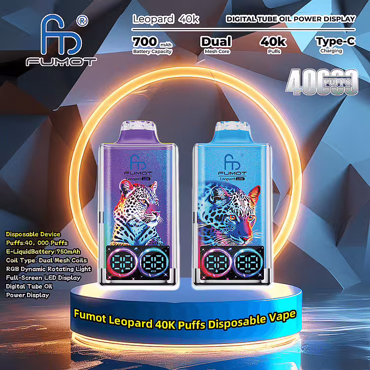 Fumot Leopard 40000 40K Puffs Original Edition Dual Mesh LCD Display mysite www.vapeshoppromax.com