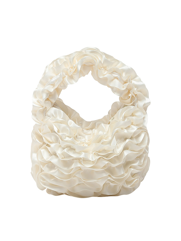 Solid Color Ruffled Mini Bags WHITE-One_size