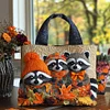 Cuddly Raccoon Quilted Tote  Bag