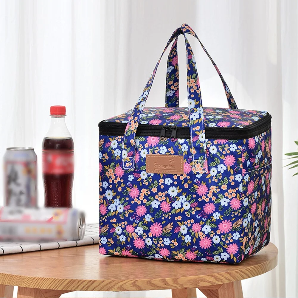 Portable Lunch Bag Thermal Insulated Cooler Bag Picnic Food Storage Bags Shoulder Lunch Box Tote Travel Picnic Handbag