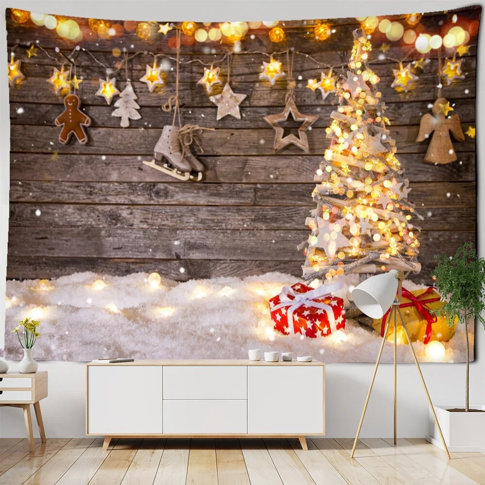 Christmas Tree Series Tapestry Wall Hanging Cartoon Kawaii Bohemian Style Aesthetics Room Gift Home Decor