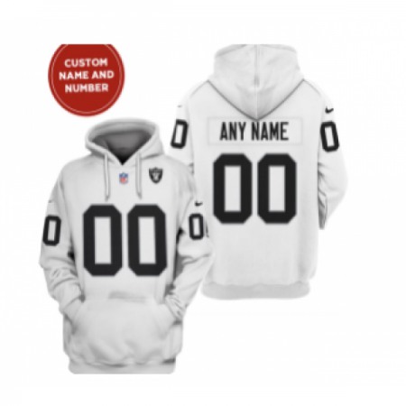 Men's Las Vegas Raiders Active Player Custom 2021 White Pullover Hoodie PJBF