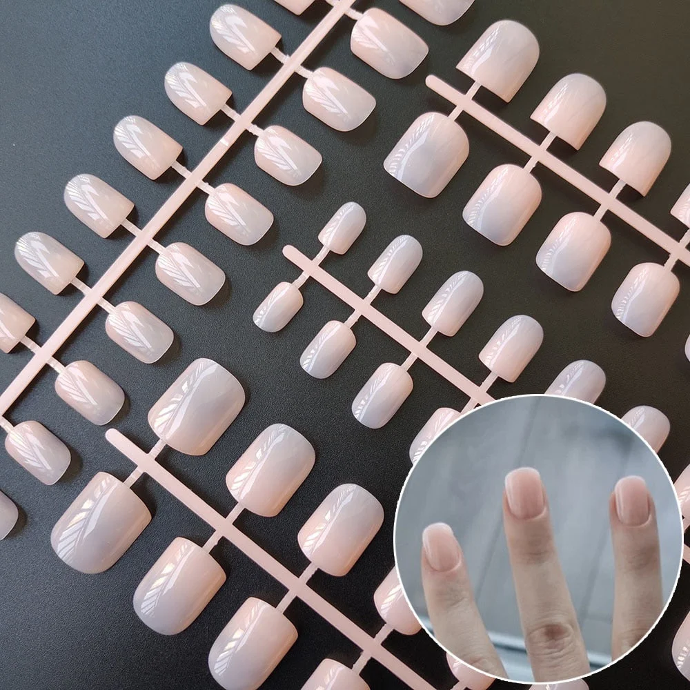 5 Sets Of 24 Pieces Per Unit Round Colored False Nails Tips Full Cover 10 Size Fake Nails For DIY Acrylic Press On Nail Tips-Nail Inspo