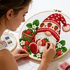 Stamped Cross Cross cross stitch kit for Adults Strawberry Gnome 18CT 20x20cm tapestrymarket