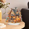 DIY Halloween Pumpkin Cottage Acrylic Special Shaped Diamond Art Desktop Ornaments