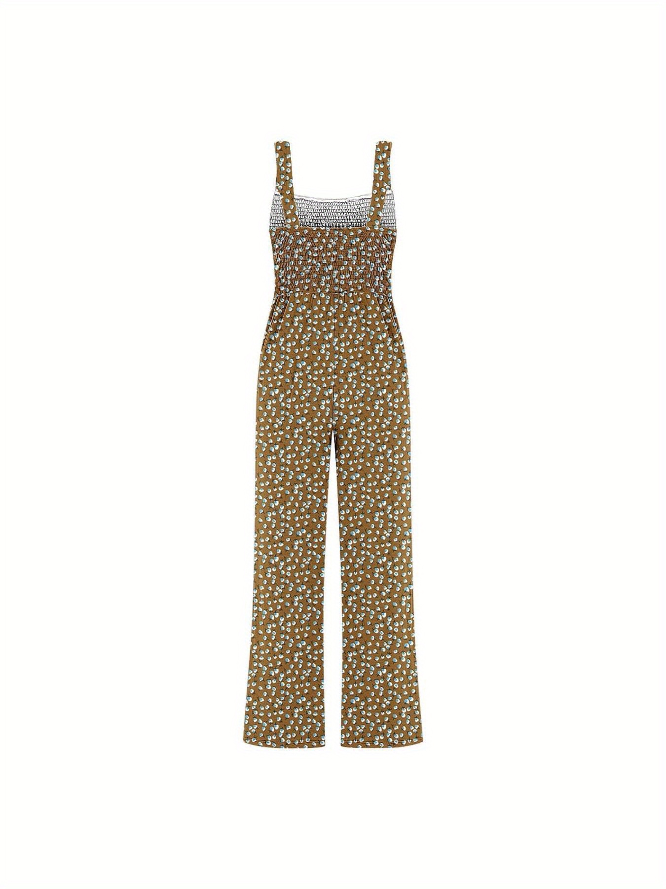 Women's Bohemian Chic Jumpsuit - Sleeveless Wide Leg Romper With Spacious Side Pockets, Non-Stretch Fabric For Summer Outfits, Parties, Beach & Casual Attire - Machine Washable Casual One-Piece Pant | IFYHOME