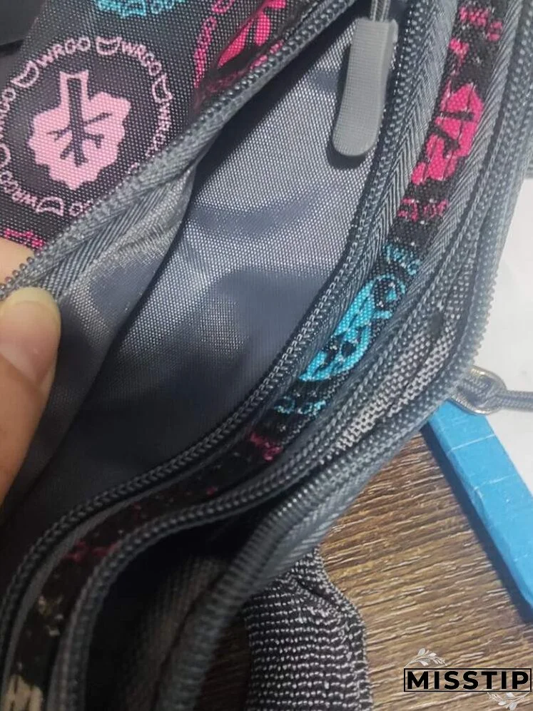 Mushroom & Letter Graphic Waterproof Fanny Pack