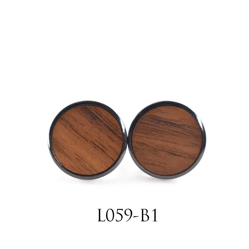 Wooden Round Cufflinks High-grade French Shirts Men's Business Activities Leisure Wedding Cuff Link Vintage Gifts Simple Classic