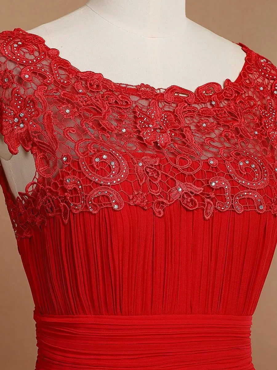 Sophisticated Lace Detail Evening Gown
