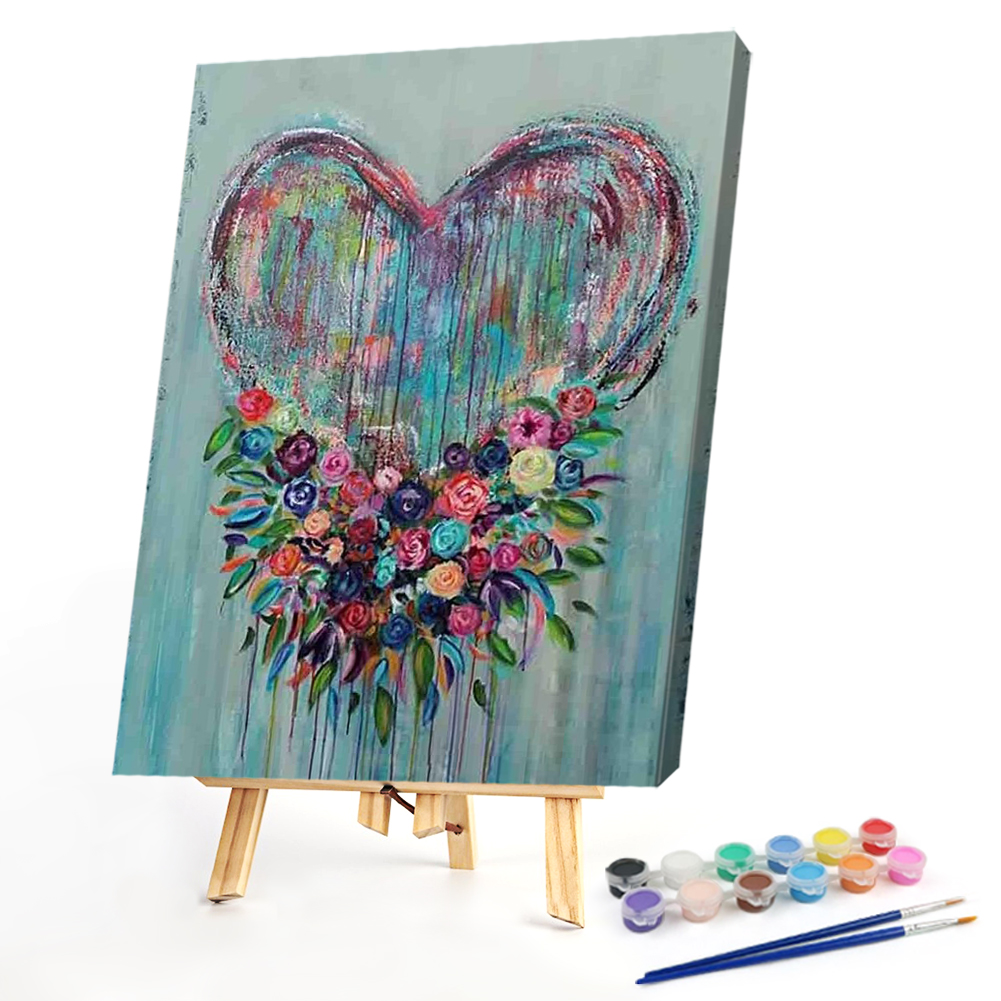 

40*50CM - Paint By Numbers - Love Flower, 501 Original