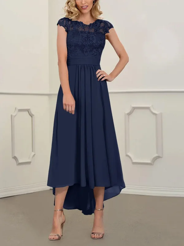 A-Line Lace Asymmetric Dress